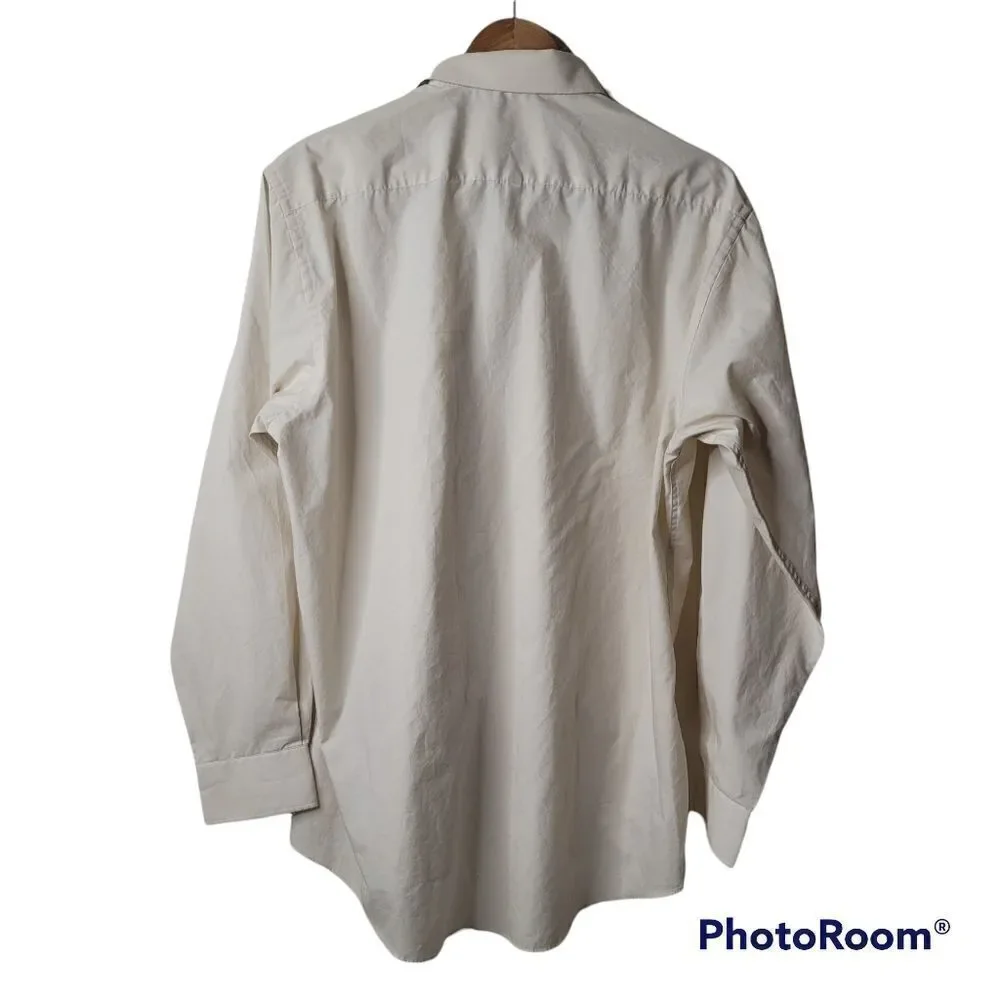 Pierre cardin mens large shirt cream button up